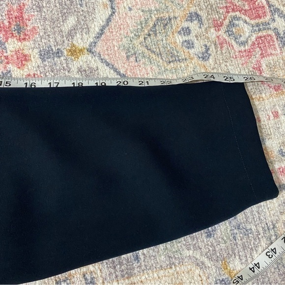 Vince‎ Medium Navy Blue Pull On Satin Troused Piped Wrap Seams Career - Picture 11 of 11